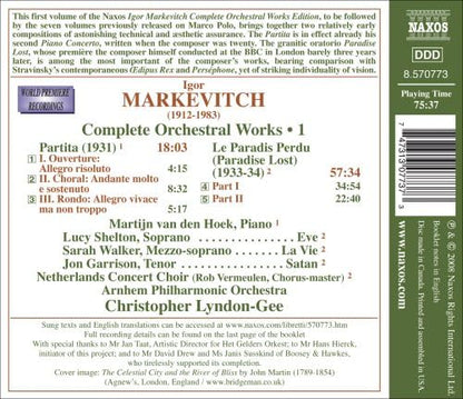 Complete Orchestral Works 1 (Lyndon-gee, Arnhem Po)