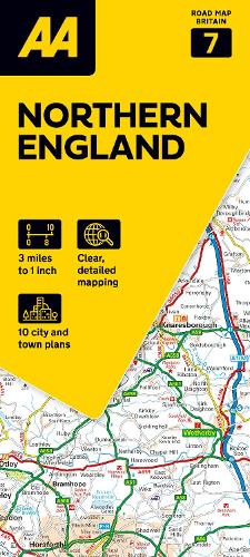 Road Map Northern England (AA Road Map Series 7) (AA Road Map Britain) Map - Folded Map. 3 miles to 1 inch.: 1:200000 (AA Road Map Britain series