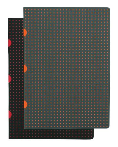 Black on Red / Grey on Orange (set of two) A5 Grid Notebooks