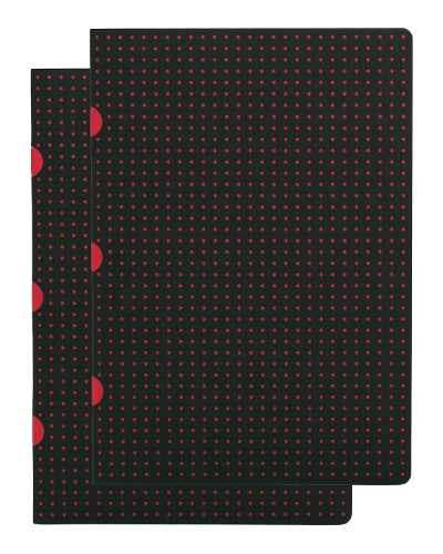 Black on Red / Black on Red (set of two) A5 Grid Notebooks