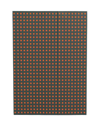 Grey on Orange (Quadro) A4 Lined Notebook