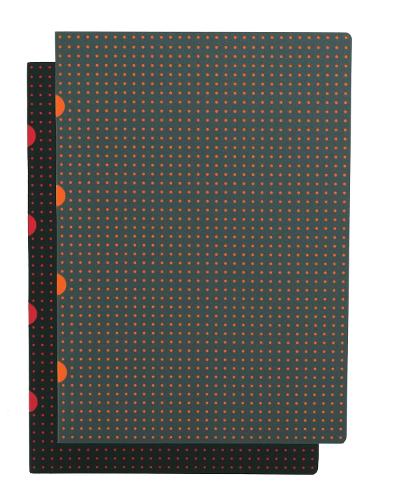 Black on Red / Grey on Orange (set of two) A4 Grid Notebooks