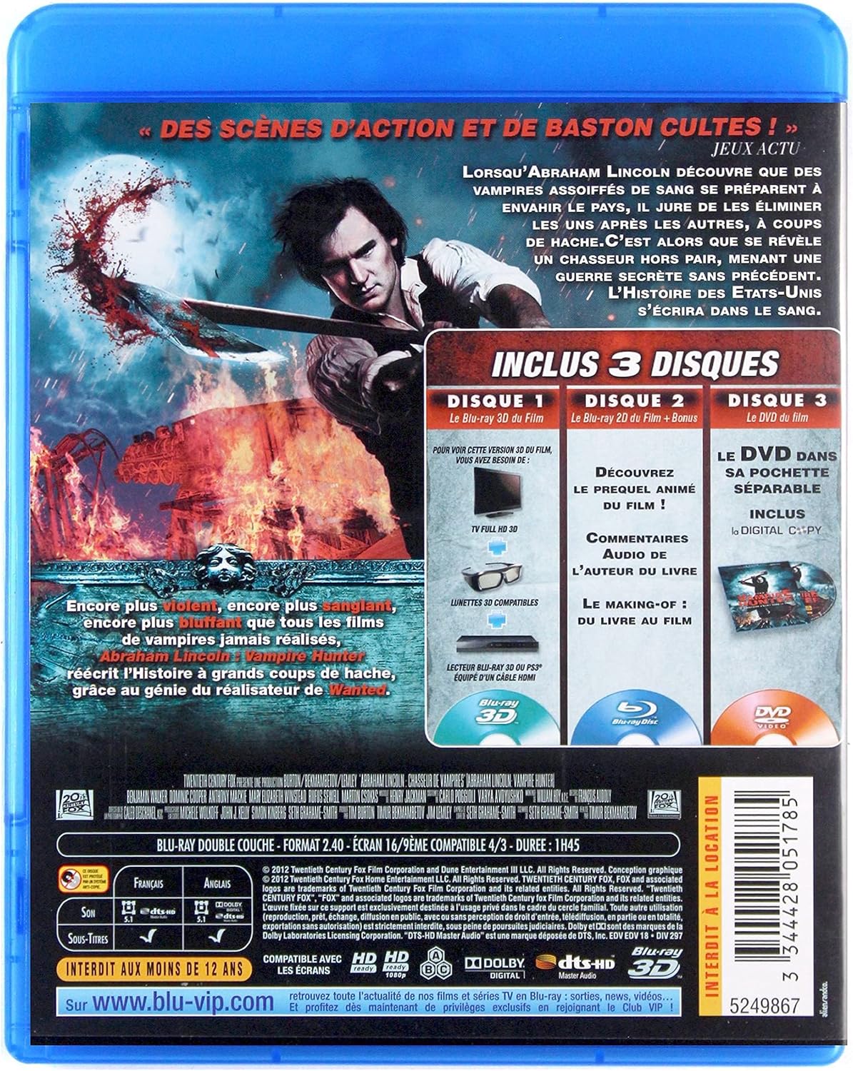 Abraham Lincoln, Vampire Hunter - Blu-ray 3D