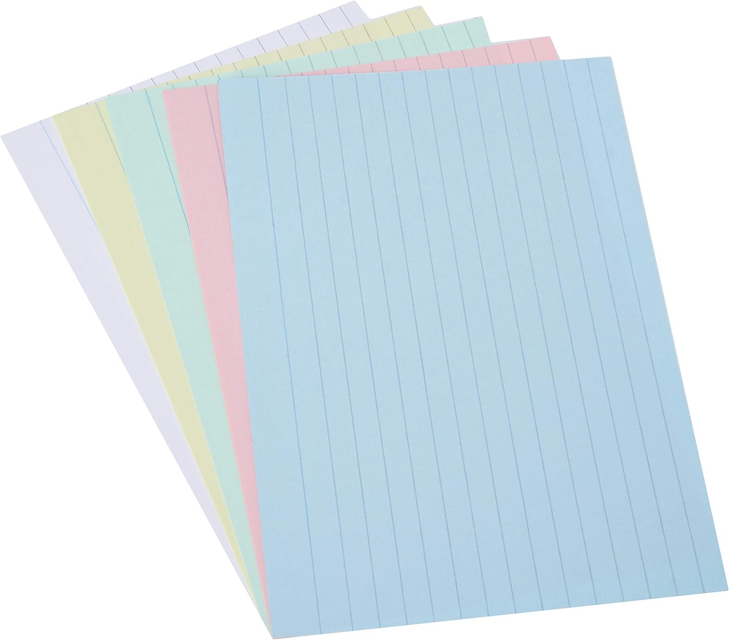 Luxpad A6 Lined Revision & Presentation Cards - Assorted Colours + White. 150 Cards Per Pad (6x4"