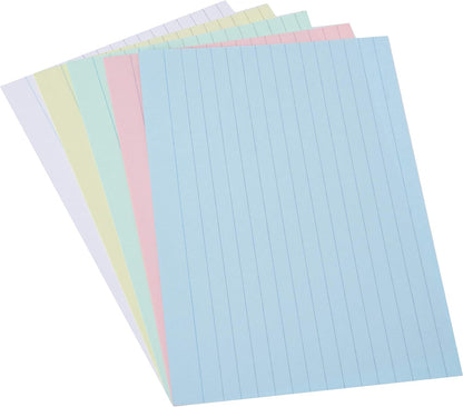 Luxpad A6 Lined Revision & Presentation Cards - Assorted Colours + White. 150 Cards Per Pad (6x4"