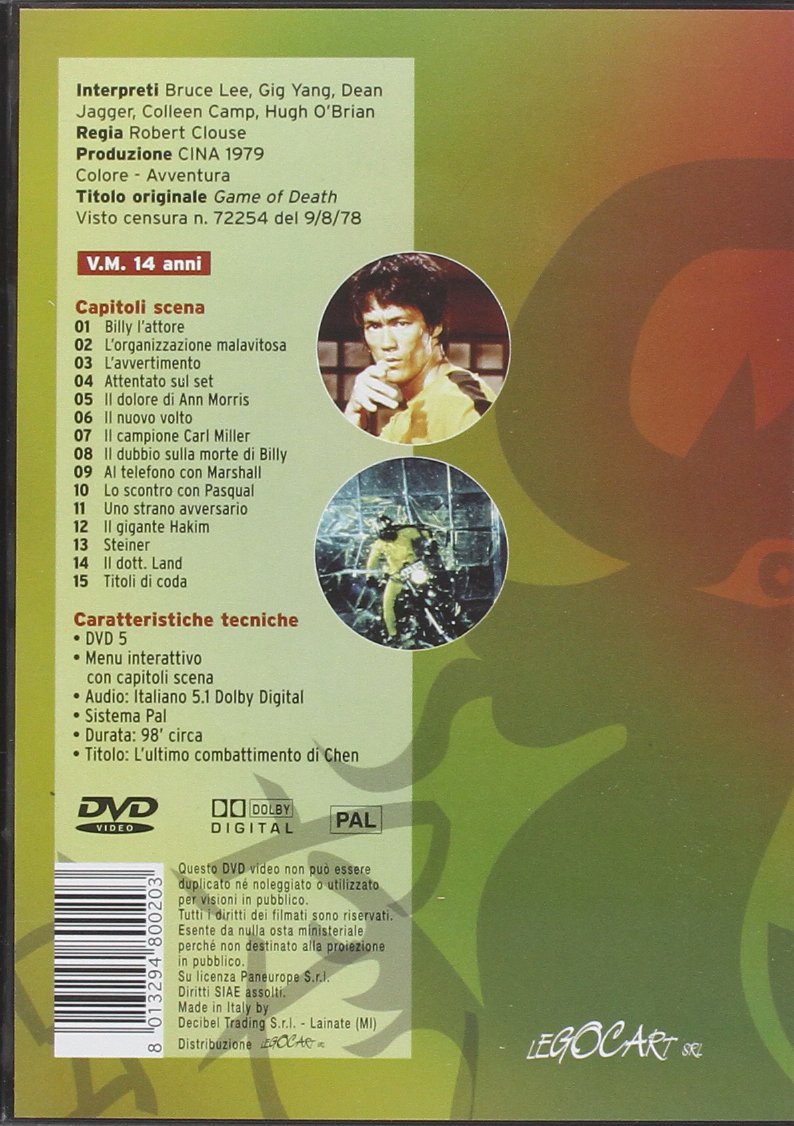 bruce lee - l'ultimo combattimento di chen dvd legocart DVD Italian Import
