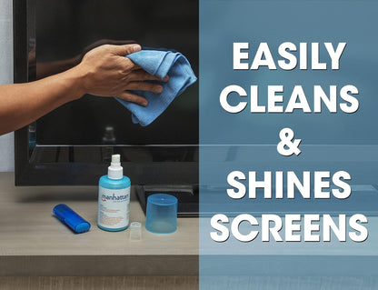 Manhattan LCD Cleaning Kit, Alcohol-free, Includes Cleaning Solution (200ml), Brush and Microfibre Cloth, Ideal for use on monitors/laptops/keyboards/etc, Blister