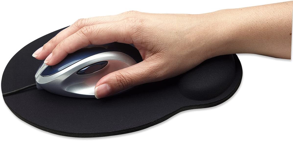 Manhattan Small Gel Mouse Pad - with Soft Wrist Support, Non-Slip Base, Ergonomic Design - for Laptop, Computer, PC Mouse - Lifetime Mfg Warranty - Black, 434362