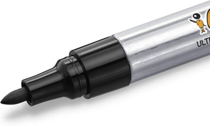 BIC Marking Pro Permanent Markers Medium Bullet Tip - Black, Box of 12