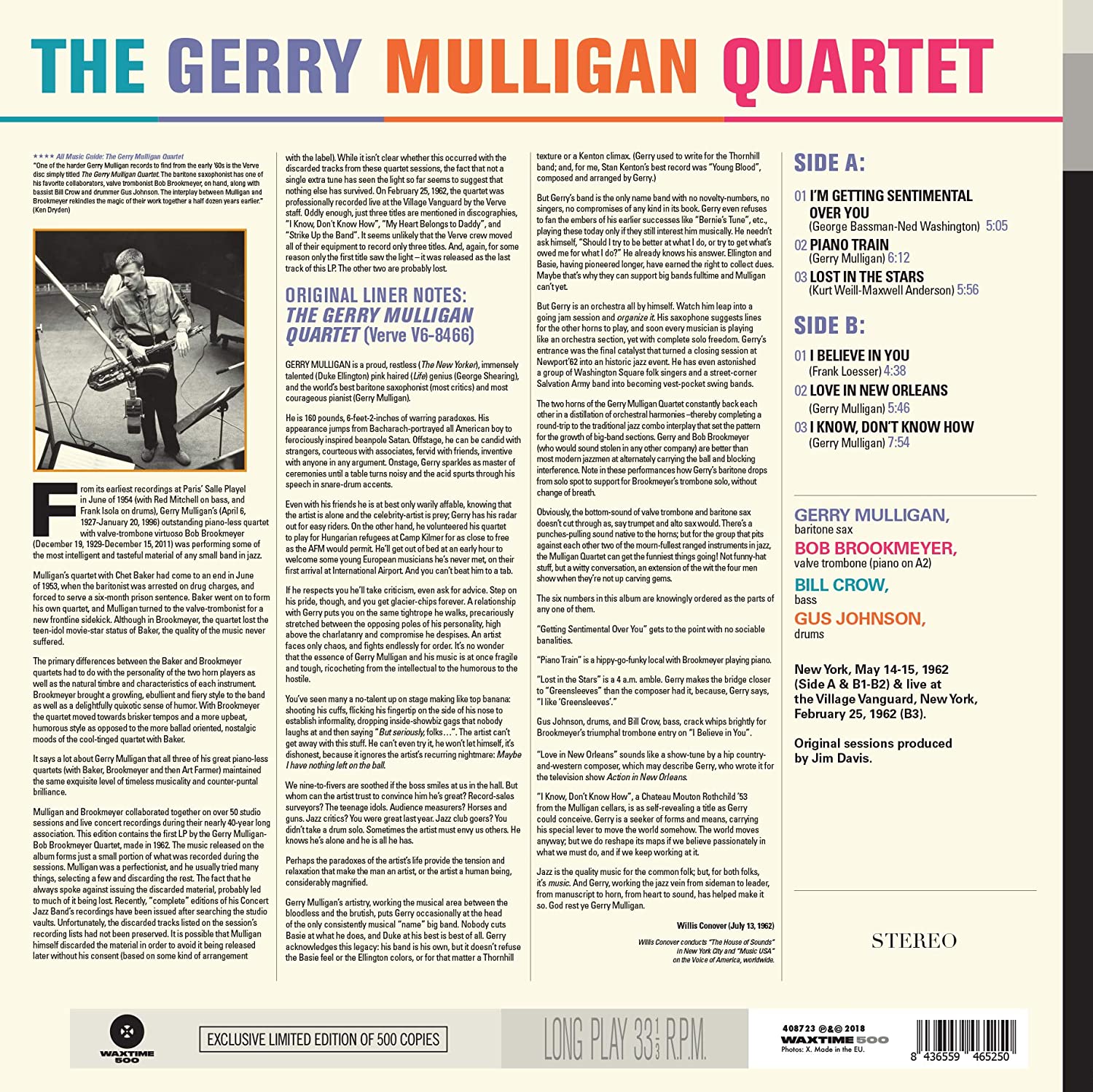 The Gerry Mulligan Quartet (feat Bob Brookmeyer, Bill Crow, Gus Johnson)