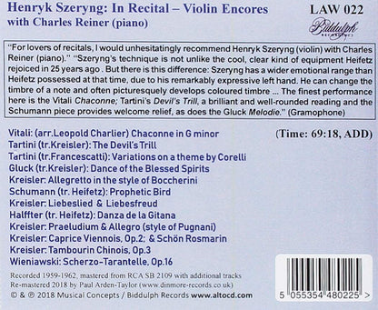 Henryk Szeryng: In Recital - Violin Encores