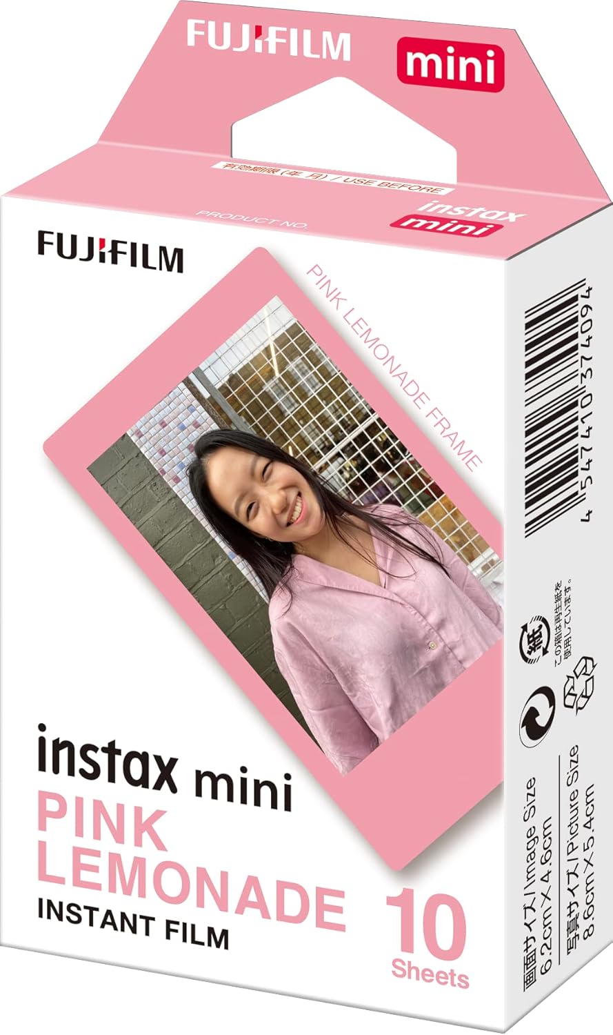 instax mini instant film, Pink Lemonade border, 10 shot pack, suitable for all instax mini cameras and printers