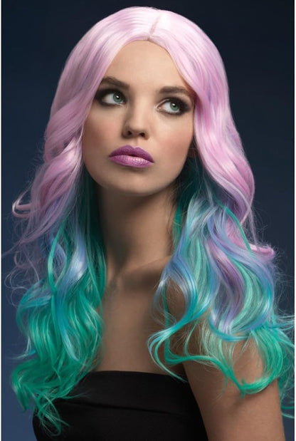Smiffys Fever Khloe Wig, Rainbow
