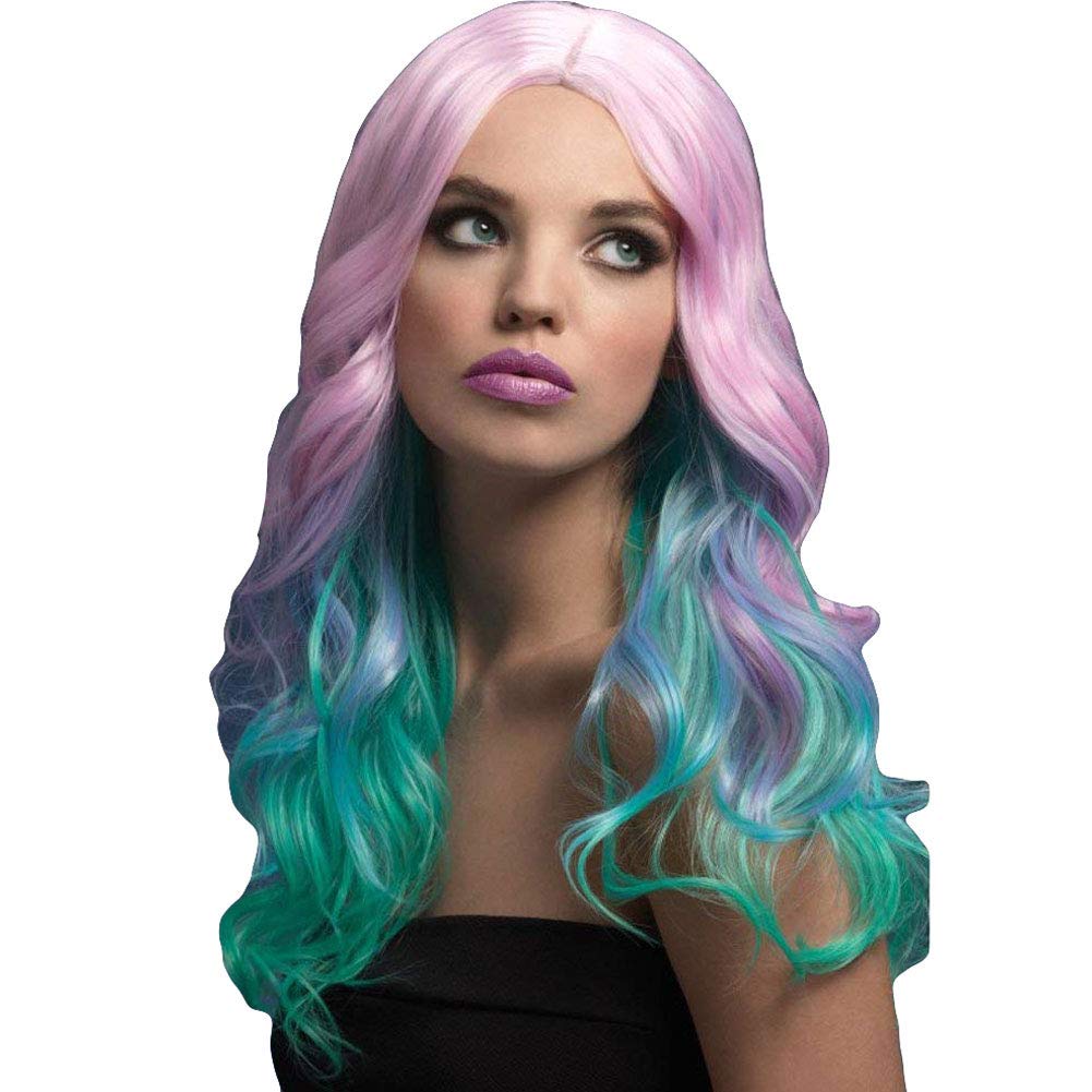 Smiffys Fever Khloe Wig, Rainbow