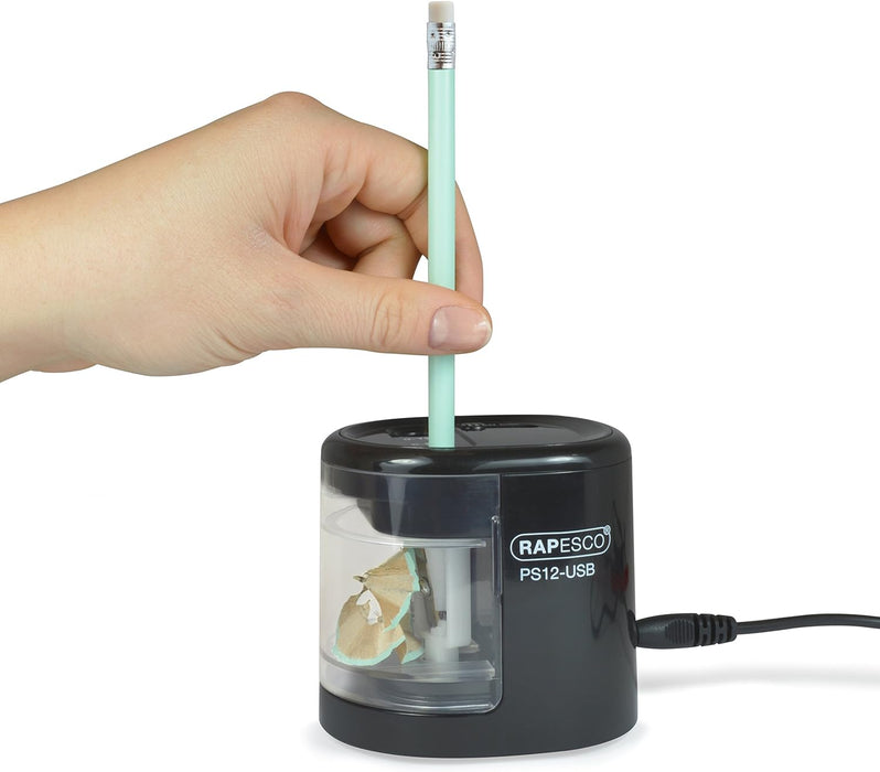 Rapesco 1449 Automatic Electric USB/Battery Pencil Sharpener
