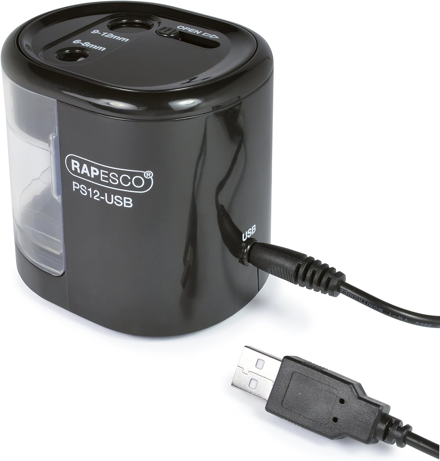 Rapesco 1449 Automatic Electric USB/Battery Pencil Sharpener