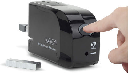 Rapesco 1454 626EL Automatic USB/Battery Stapler with 1000 26/6mm Staples, 15 Sheet Capacity
