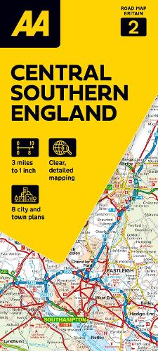 Road Map Central Southern England (AA Road Map Series 2) (AA Road Map Britain) Map - Folded Map. 3 miles to 1 inch.: 1:200000 (AA Road Map Britain series