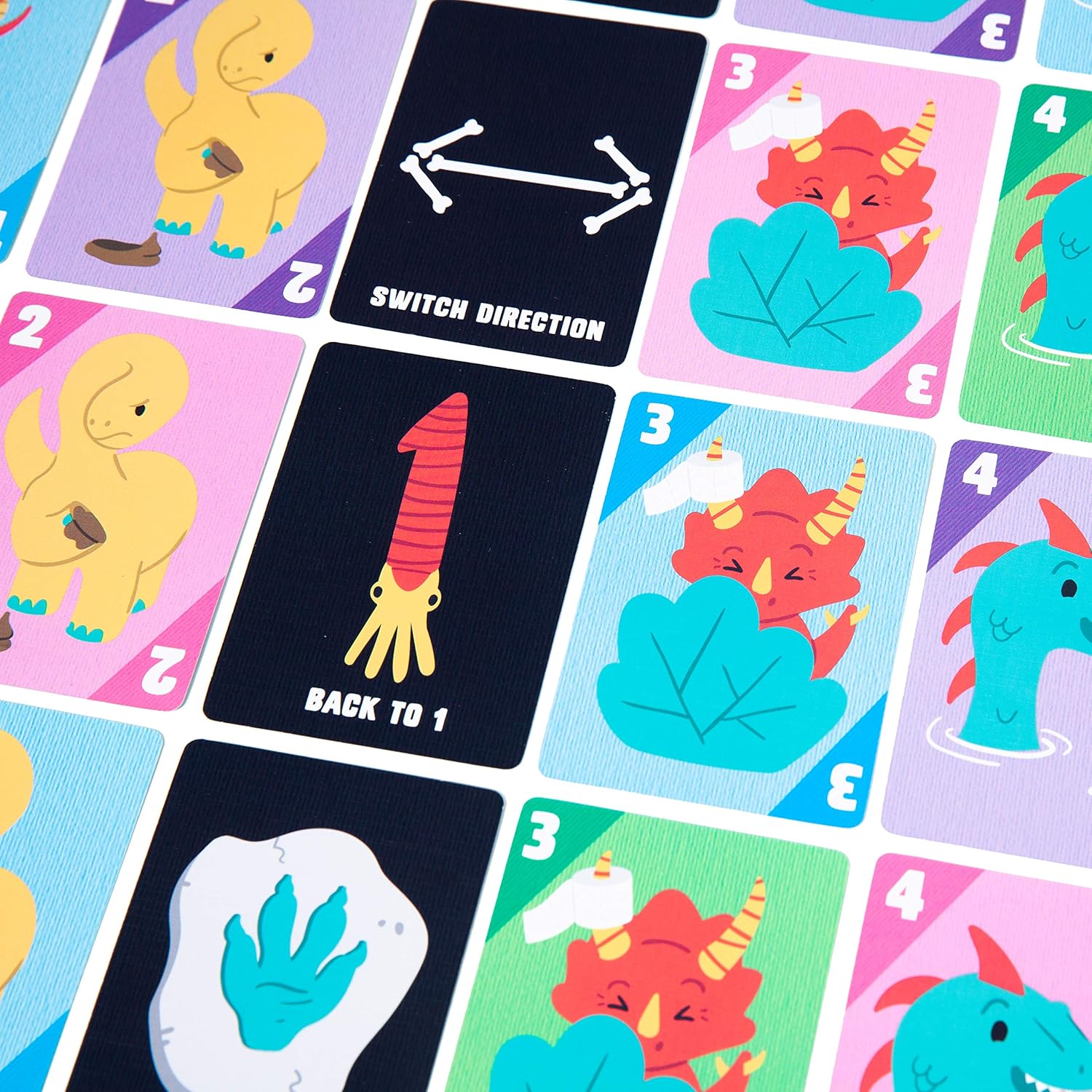 Big Potato Dino Dump: Simple Dinosaur Poo Card Game For Kids and Adults | Travel Size