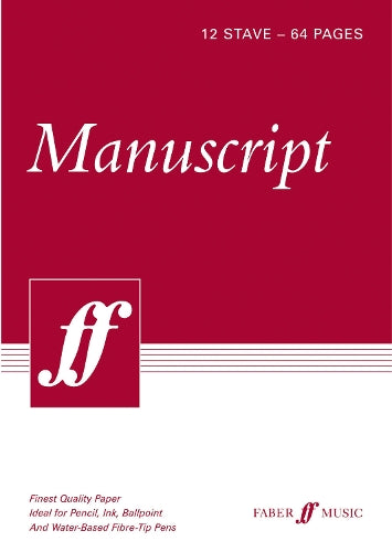 64-page, A4 Manuscript Spiralbound Book, 12-stave