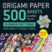 Origami Paper 500 sheets Flower Patterns 6" (15 cm)