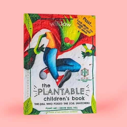 WILLSOW Plantable Book for Children | Plantable Seed Paper Book | Kids Garden Activity Books | Eco-Friendly Gift | Learn to Grow Your own Vegetables and Herbs | Fun Gift Idea for Kids (Dill