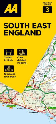 Road Map South East England (AA Road Map Series 3) (AA Road Map Britain) Map - Folded Map. 3 miles to 1 inch.: 1:200000 (AA Road Map Britain series