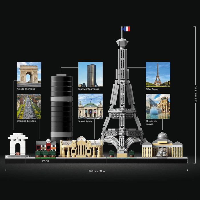 LEGO Architecture Paris Model Building Set for Adults with Eiffel Tower and The Louvre Model, Skyline Collection, Office Home Décor, Collectible Gift Idea for Women, Men, Her or Him 21044