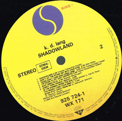 Lp-K.D. Lang-Shadowland