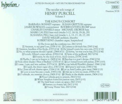 Songs Vol. 3 (King, King's Consort, Bonney, Gritton, Bowman)