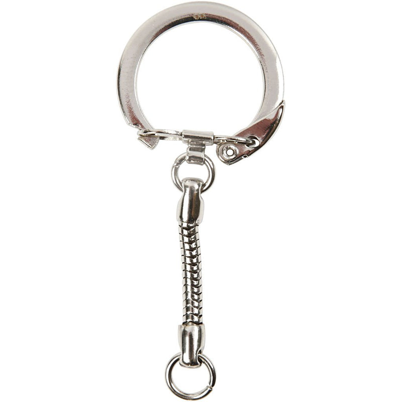 Creativ Company 512821 Key Chain Silver – Case (Key Chain, Silver, Metal, Round, 60 mm, 2.3 cm