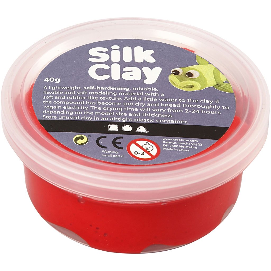 CREATIV 100263 Creativ 40 g Silk Clay, Red