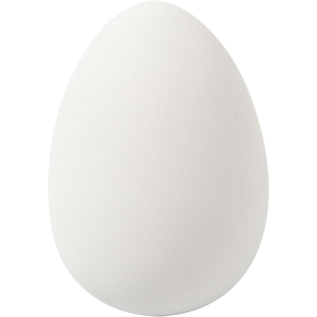 Creativ Large Plastic Eggs, H: 8 cm, D: 6 cm, White, 8 Eggs Included