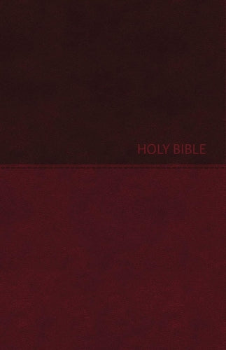 NKJV, Value Thinline Bible, Large Print, Burgundy Leathersoft, Red Letter, Comfort Print