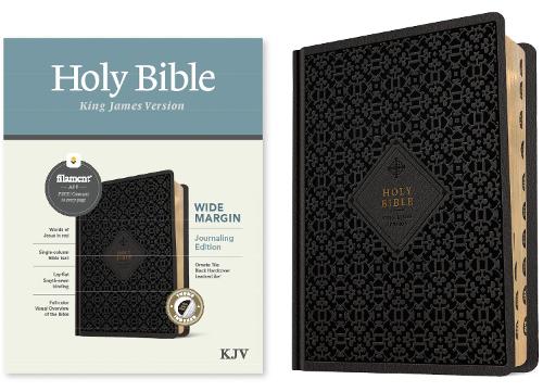 KJV Wide Margin Bible, Filament-Enabled Edition (Hardcover LeatherLike, Ornate Tile Black, Indexed, Red Letter