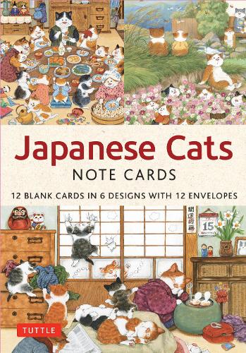 Japanese Cats - 12 Blank Note Cards