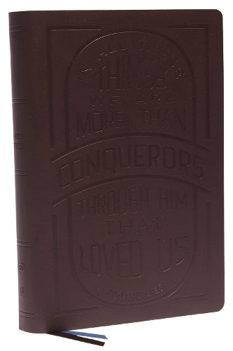 KJV Holy Bible: Large Print with 53,000 Cross References, Brown Genuine Leather, Red Letter, Comfort Print (Thumb Indexed): King James Version (Verse Art Cover Collection)