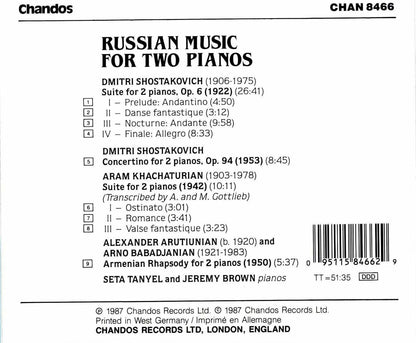 Russian Piano Music for Duo