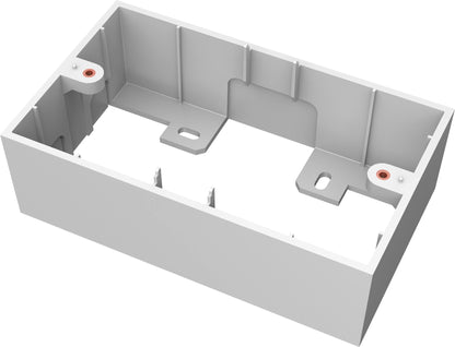 Vision TECHCONNECT V3 DOUBLE-GANG SURFACE MOUNT UK BACKBOX WHITE Standard double-gang UK surface-mount back