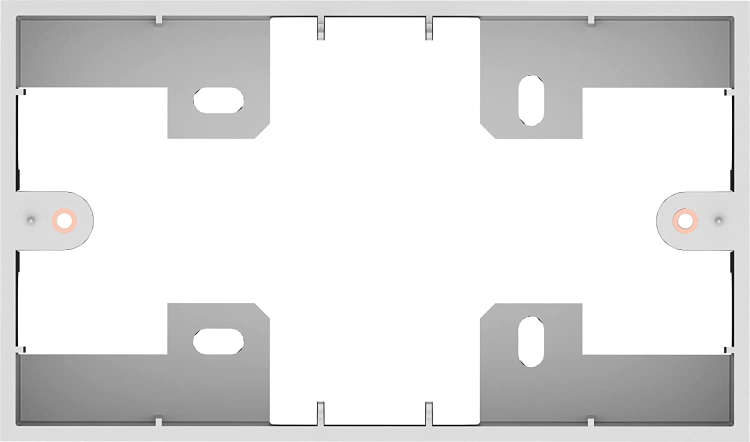 Vision TECHCONNECT V3 DOUBLE-GANG SURFACE MOUNT UK BACKBOX WHITE Standard double-gang UK surface-mount back