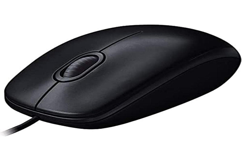 Logitech M90 Maus mit Kabel, 1000 DPI Sensor, USB-Anschluss, 3 Tasten, Für Links- und Rechtshänder, PC/Mac - Grau - Deutsche Verpackung
