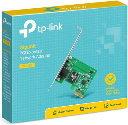 TP-Link Gigabit PCI Express Network Adapter, 32-bit PCIe interface, Supports operating systems Windows 11/10/8.1/8/7/Vista/XP, Low-Profile Bracket(TG-3468