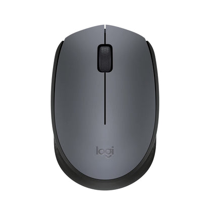 Logitech M170 Wireless Mouse, 2.4 GHz with USB Nano Receiver, Optical Tracking, 12-Months Battery Life, Ambidextrous, PC / Mac / Laptop - Black/Grey