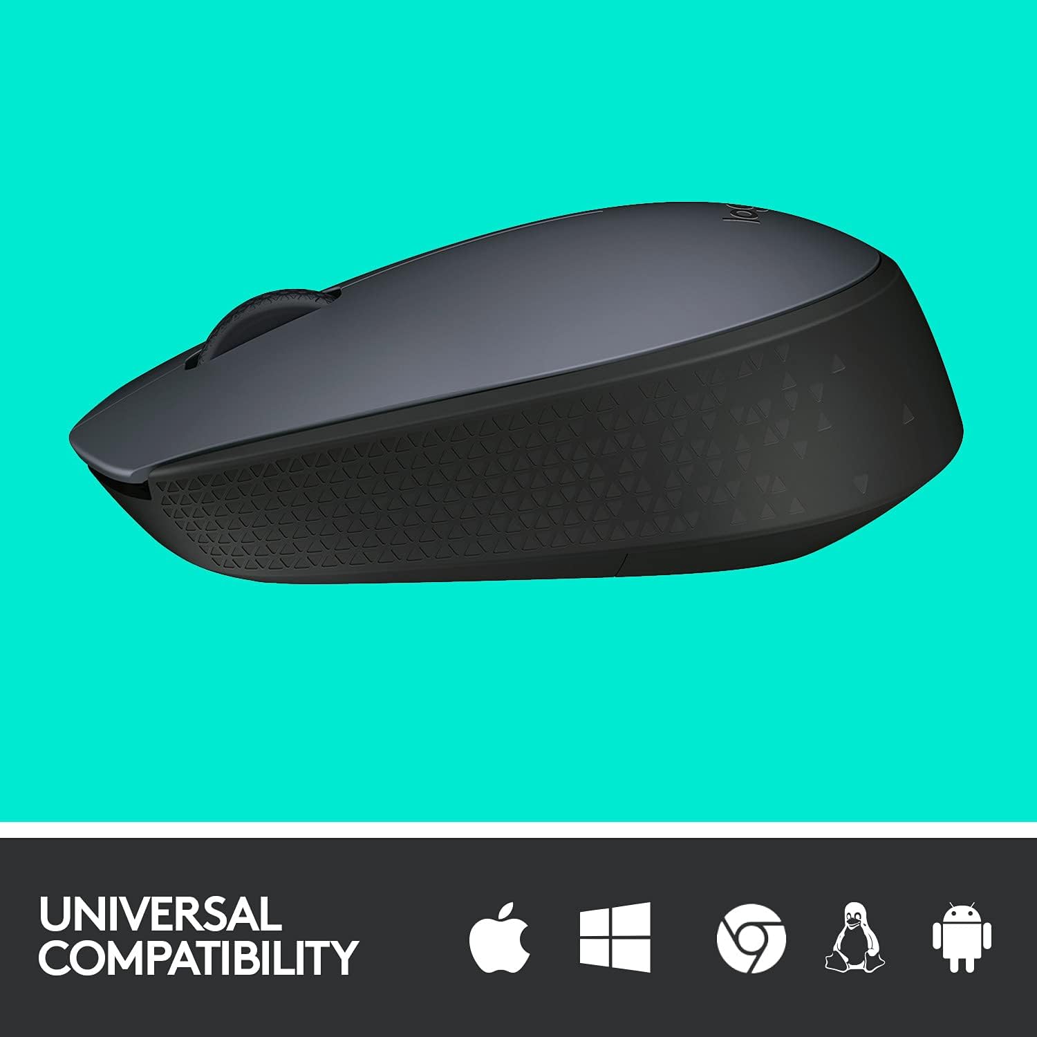 Logitech M170 Wireless Mouse, 2.4 GHz with USB Nano Receiver, Optical Tracking, 12-Months Battery Life, Ambidextrous, PC / Mac / Laptop - Black/Grey