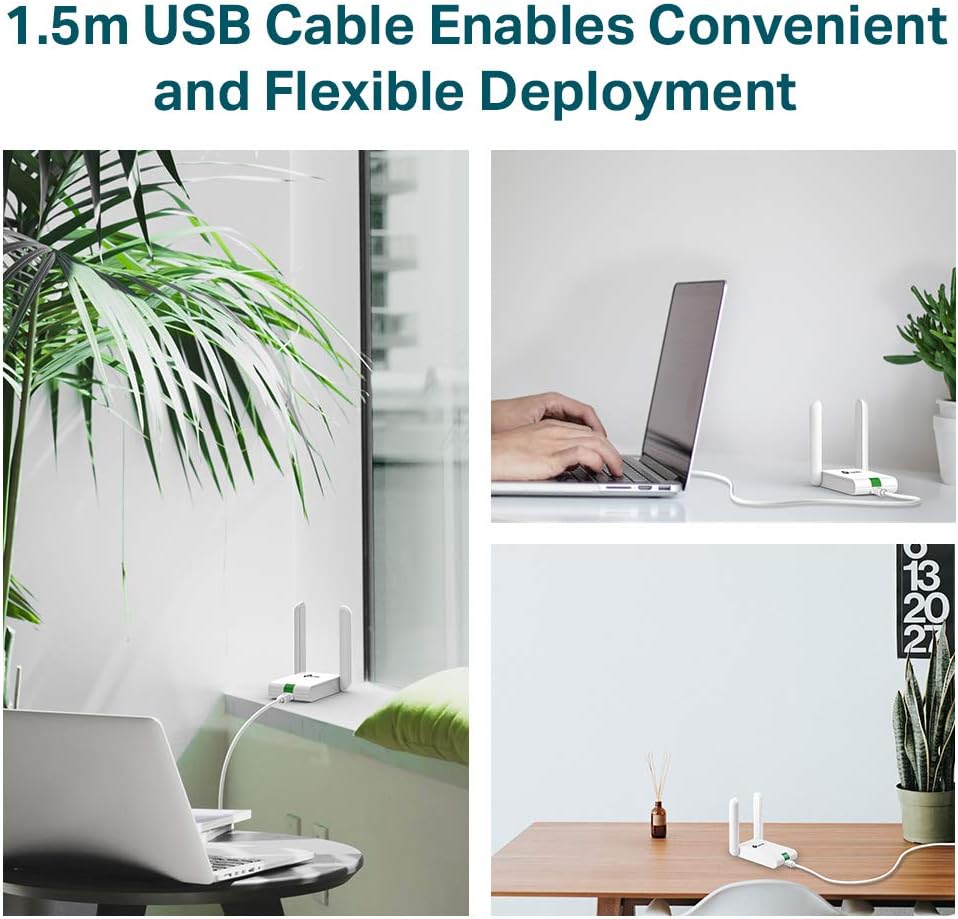 TP-Link TL-WN822N 300Mbps High Gain Wireless N USB Adapter, Stronger Coverage with High-Gain External Antenna, Boost Wi-Fi Coverage and Surfing Experience