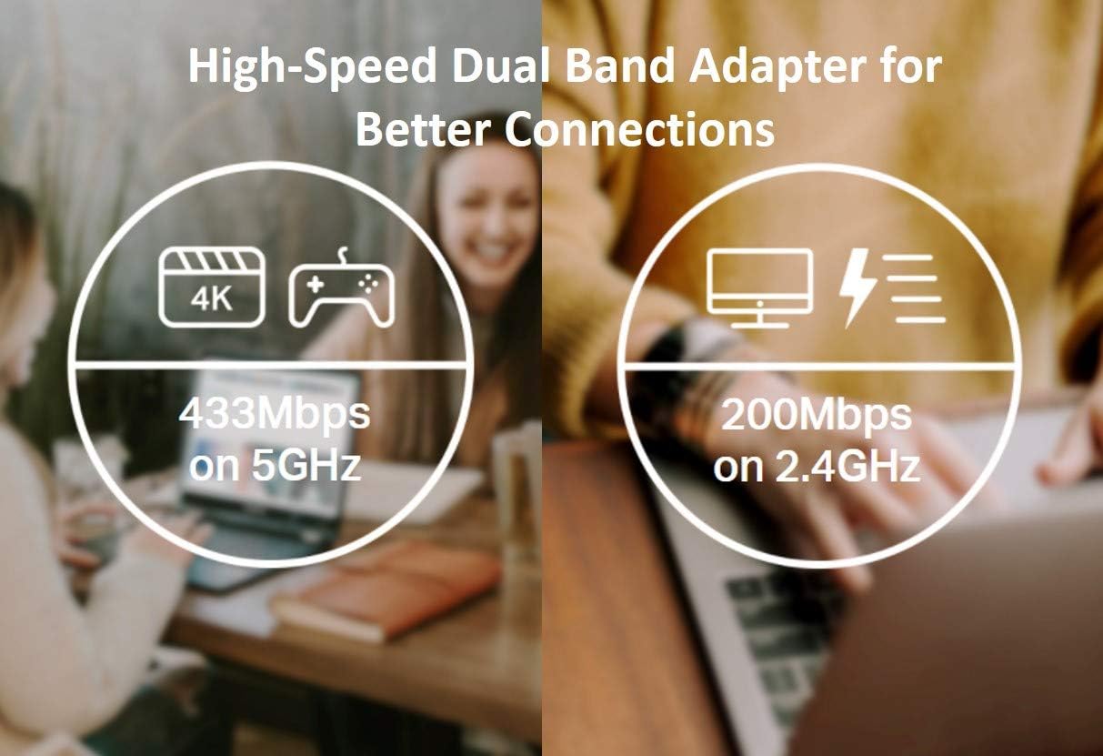 TP-Link AC600 USB Wi-Fi Dongle, Dual Band 5 GHz Wireless Adapter for PC, Desktop and Laptop, Supports Windows 11/10/8.1/8/7/XP, Mac OS 10.9-10.13 (Archer T2U Nano