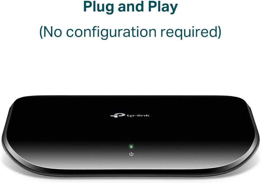 TP-Link TL-SG1005D, 5 Port Gigabit Ethernet Network Switch, Ethernet Splitter, Hub, Desktop and Wall-Mounting, Plastic Case, Plug and Play, Energy-Saving, Black
