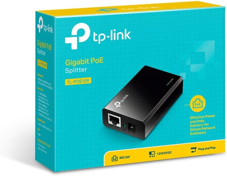TP-Link TL-PoE10r Gigabite PoE Splitter, only compatible with IEEE 802.3af devices, not compatible with 802.3at
