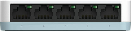 D-Link DGS-1005D 5-Port Gigabit Desktop Switch, Hub, Internet Splitter, Fanless, Plug and Play - UK Model