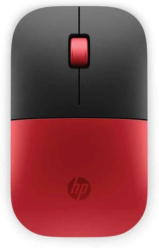 HP Z3700 Red 2.4 GHz USB Slim Wireless Mouse with Blue LED 1200 DPI Optical Sensor, Up to 16 Months Battery Life